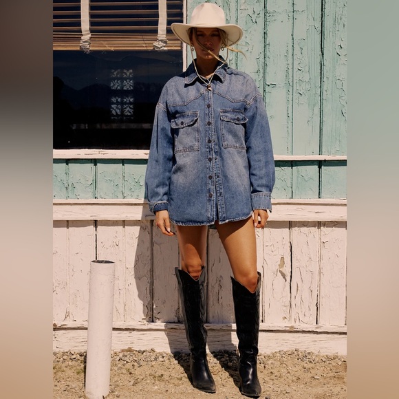 böhme Hadid denim jacket / button up top - Picture 1 of 4